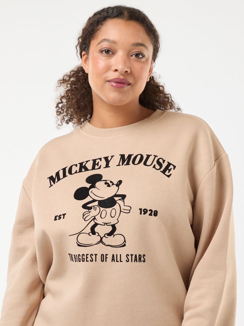 Pull imprimé 'Disney' 'Mickey' en coton uni - Kiabi