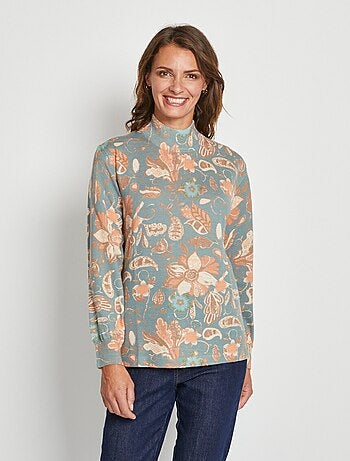 Pull imprimé en laine mérinos