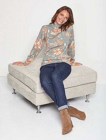 Pull imprimé en laine mérinos