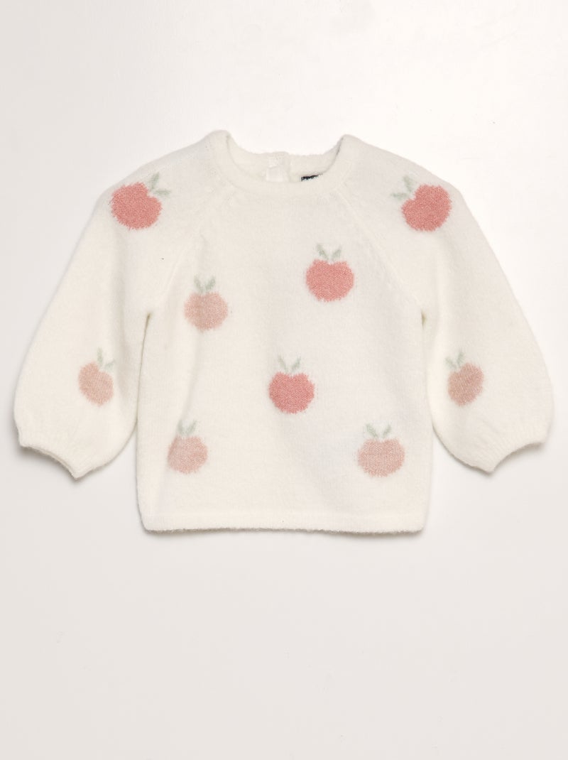 Pull imprimé en maille Blanc - Kiabi