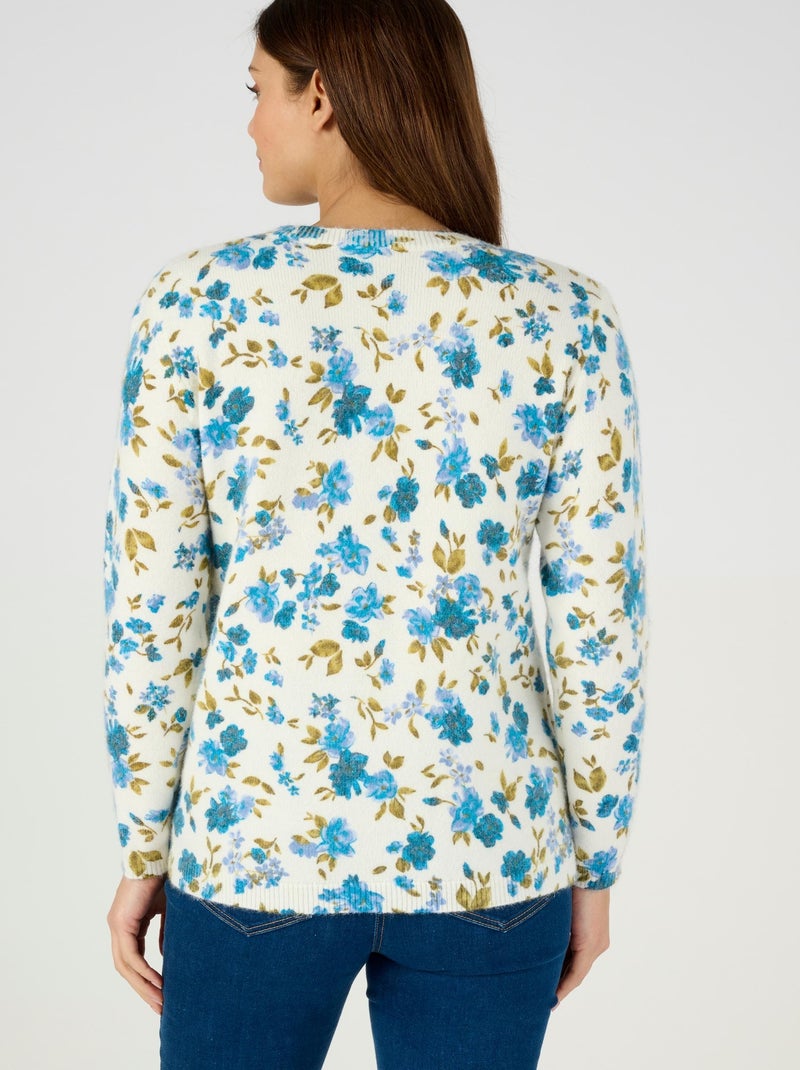 Pull imprimé floral - Damart Bleu - Kiabi