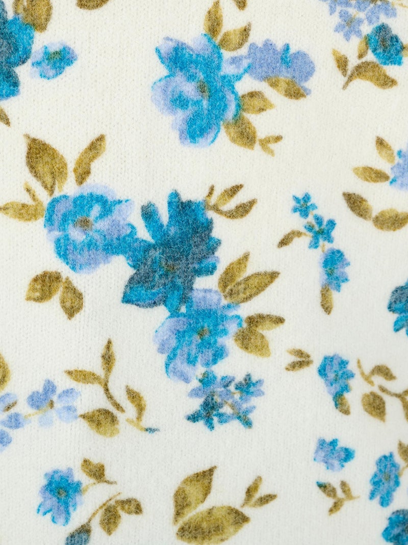 Pull imprimé floral - Damart Bleu - Kiabi