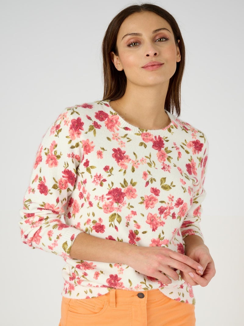 Pull imprimé floral - Damart Rose - Kiabi