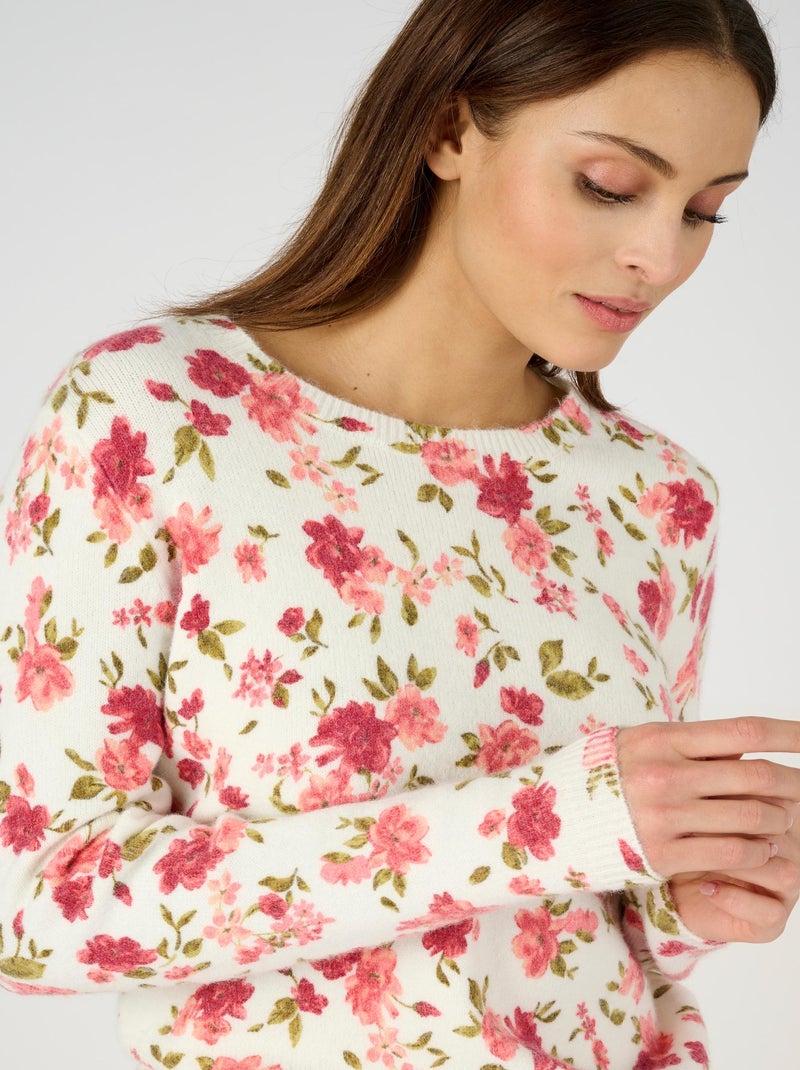 Pull imprimé floral - Damart Rose - Kiabi