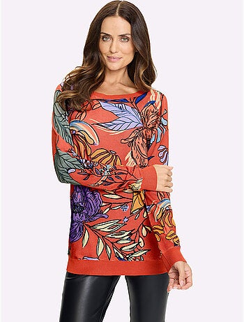 Pull Imprimé Imprimé Floral - Taille Standard - Helline