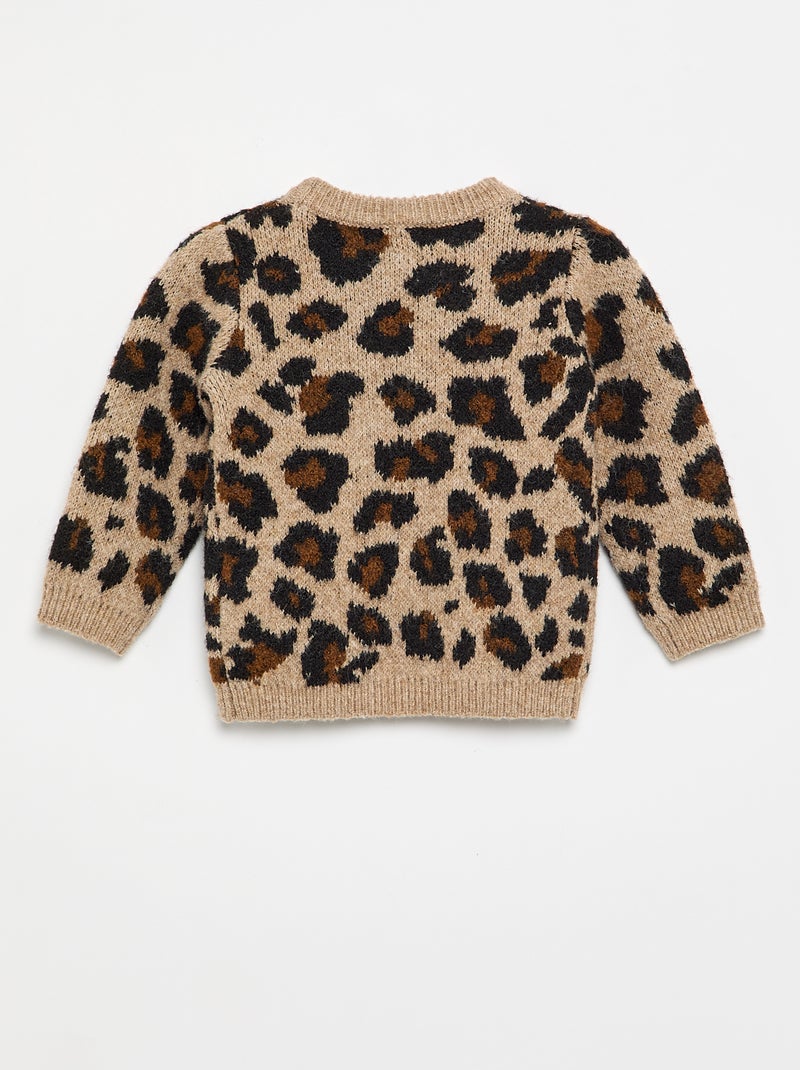 Pull imprimé 'léopard' Beige - Kiabi