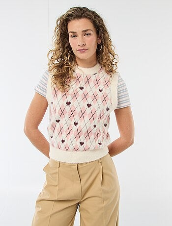 Pull imprimé losanges - Saint-Valentin