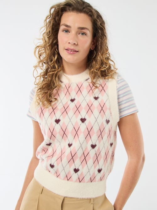Pull imprimé losanges - Saint-Valentin - Kiabi