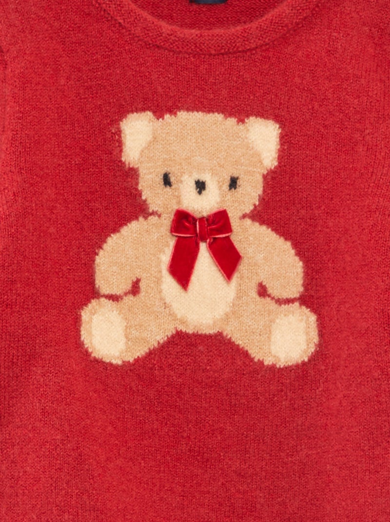 Pull imprimé Noël Rouge - Kiabi