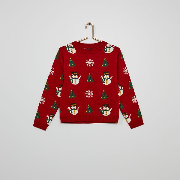 Pull Imprime Noel Fille 3 12 Ans Rouge Kiabi 8 00