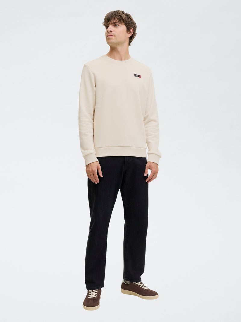 Pull imprimé uni en coton 'JJ Rebel' Beige - Kiabi