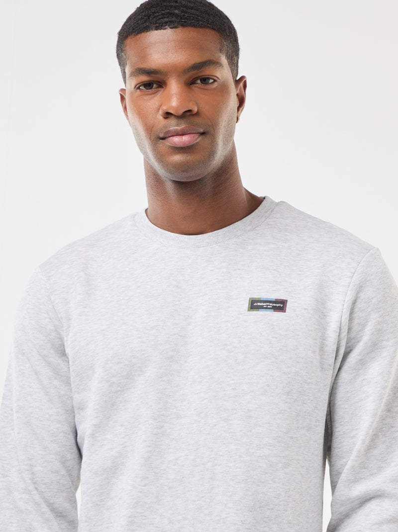 Pull imprimé uni en coton 'JJ Rebel' Gris - Kiabi