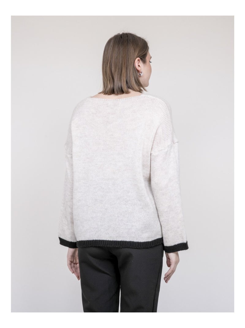 Pull inscription AMOUR KLAOFINA Ecru - Kiabi