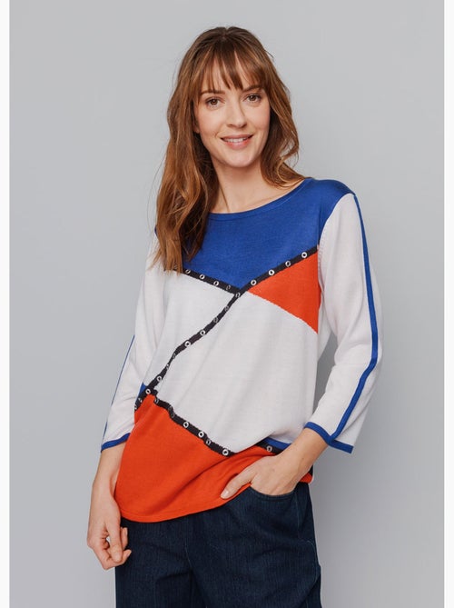 Pull intarsia manches 3/4 - AFIBEL - Kiabi