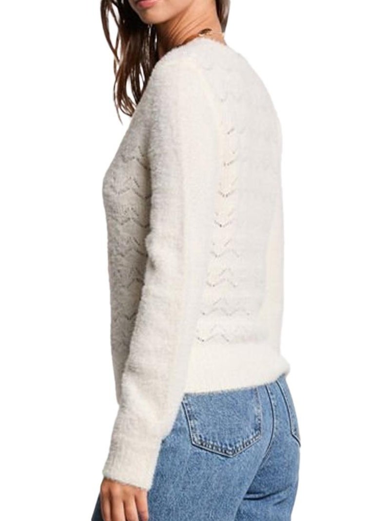 Pull Ivoire Femme Morgan Duveuteuse Beige - Kiabi