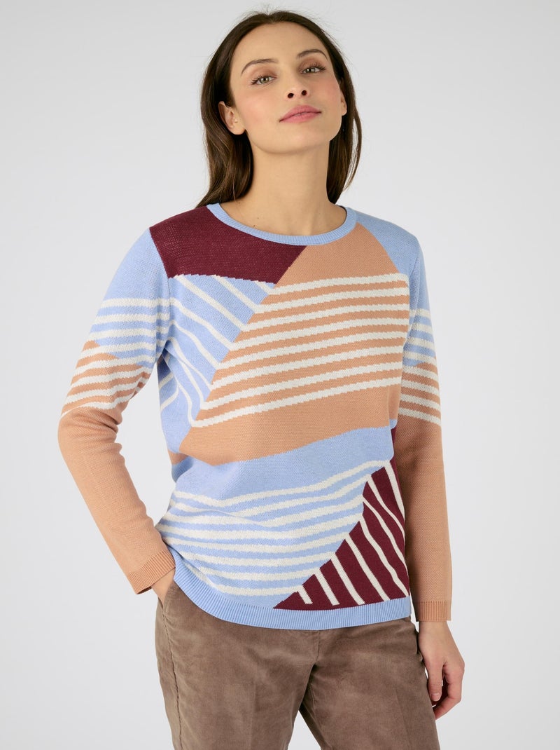Pull jacquard - Damart Bleu - Kiabi