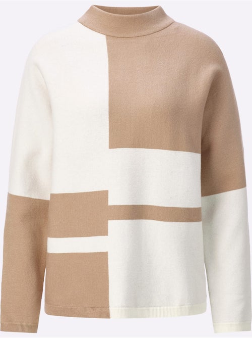Pull jacquard 50% viscose - taille standard - helline - Kiabi Pull jacquard 50% viscose - taille standard - helline - Kiabi