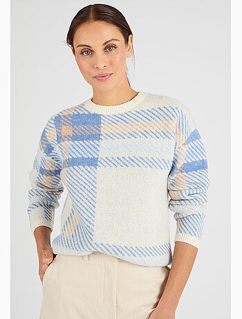 Pull jacquard à carreaux Thermolactyl - Damart