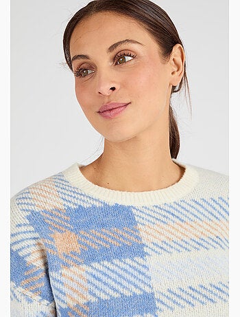 Pull jacquard à carreaux Thermolactyl - Damart