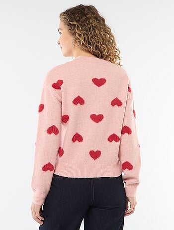 Pull jacquard à cœurs