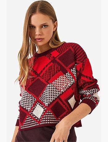 Pull jacquard à motif baklava lucci