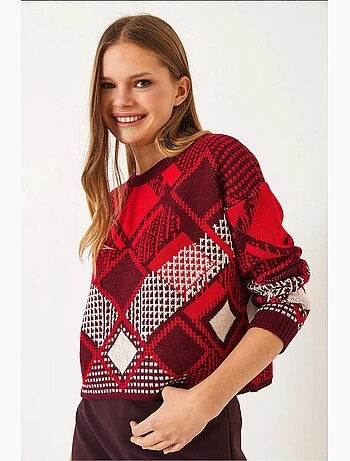 Pull jacquard à motif baklava lucci