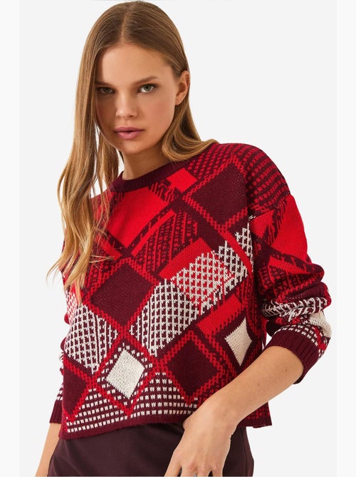 Pull jacquard à motif baklava lucci - Kiabi Pull jacquard à motif baklava lucci - Kiabi
