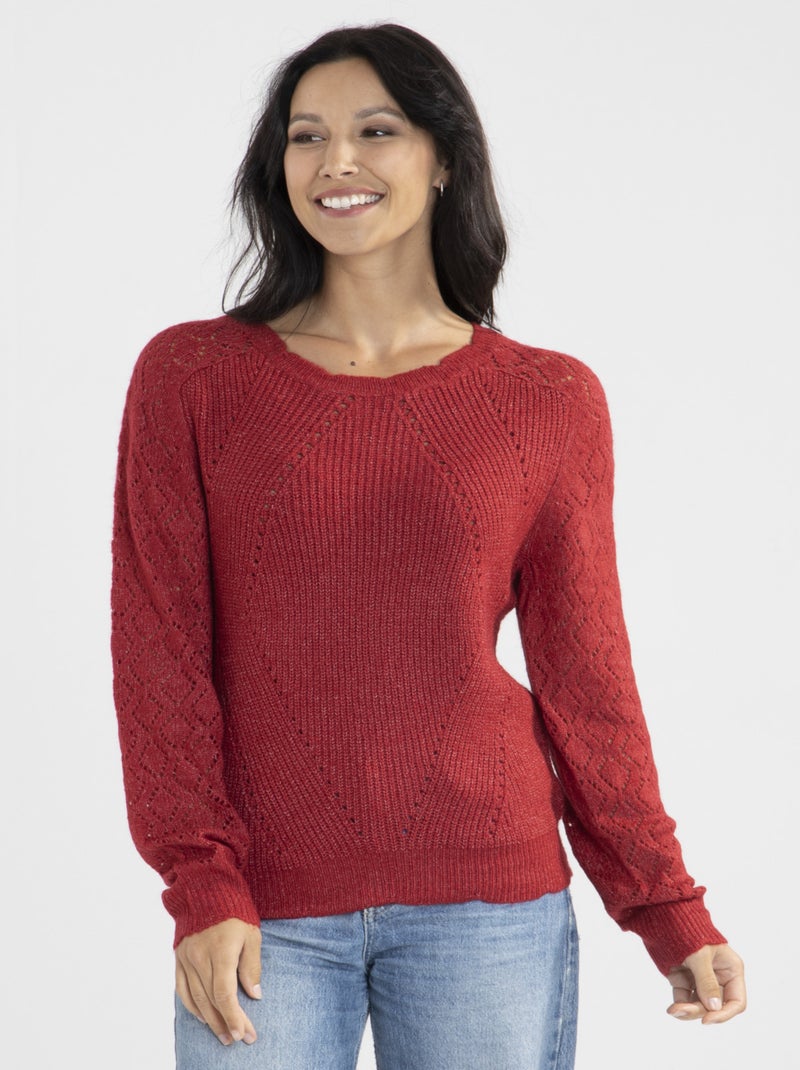 Pull Jacquard  Avec Col Rond | Gerard Pasquier Bordeaux - Kiabi