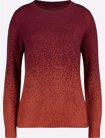 Pull jacquard à encolure ronde avec bords-côtes et motif dégradé - taille standard - moda vilona