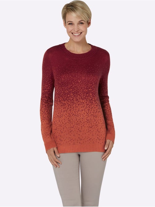 Pull jacquard avec encolure ronde et manches longues - taille standard - moda vilona - Kiabi Pull jacquard avec encolure ronde et manches longues - taille standard - moda vilona - Kiabi