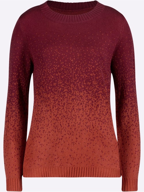 Pull jacquard avec encolure ronde et manches longues - taille standard - moda vilona - Kiabi Pull jacquard avec encolure ronde et manches longues - taille standard - moda vilona - Kiabi