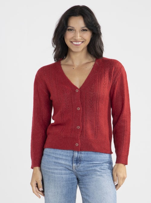 Pull Jacquard Bordeaux Pulls rond - Kiabi