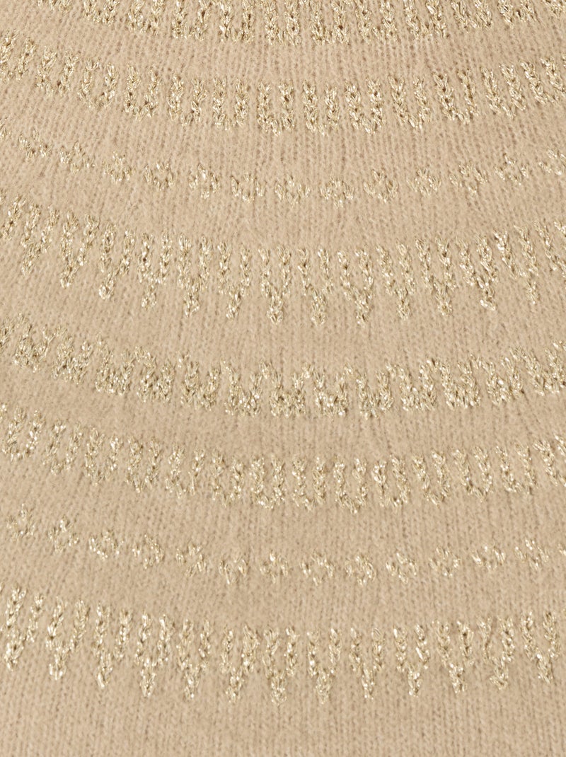 Pull jacquard brillant - Damart Beige chiné - Kiabi