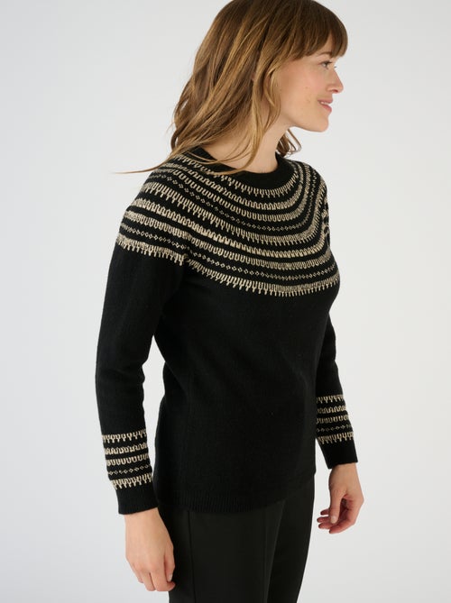 Pull jacquard brillant - Damart - Kiabi