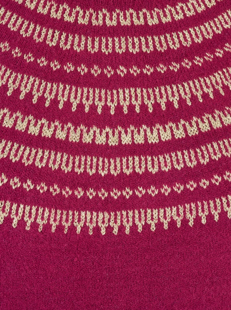 Pull jacquard brillant - Damart Rouge pourpre - Kiabi