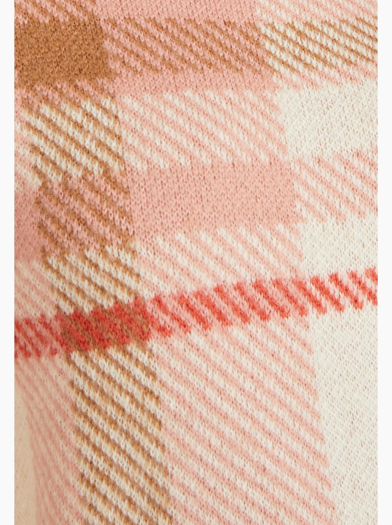 Pull jacquard carreaux - Damart Bleu - Kiabi