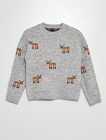 Pull jacquard cerf