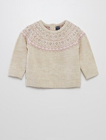 Pull jacquard chaud