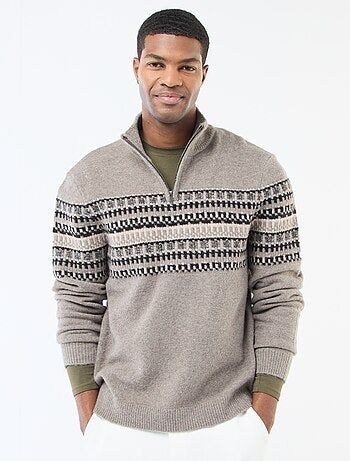 Pull jacquard col camionneur