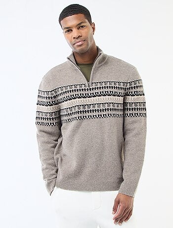 Pull jacquard col camionneur