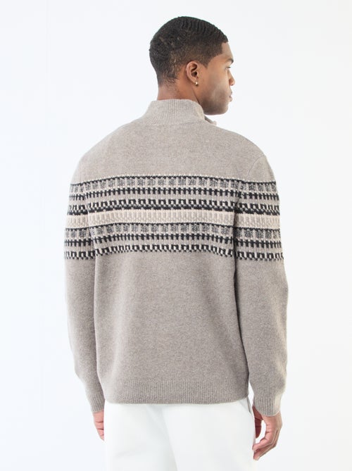 Pull jacquard col camionneur - Kiabi