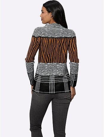 Pull Jacquard Col Corolle - Taille Standard - Moda Vilona
