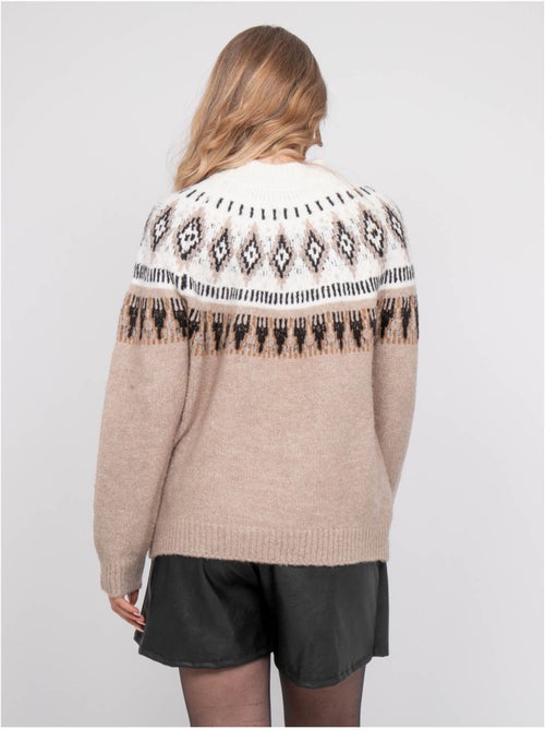 Pull jacquard col montant et motif norvégien katana - Kiabi Pull jacquard col montant et motif norvégien katana - Kiabi