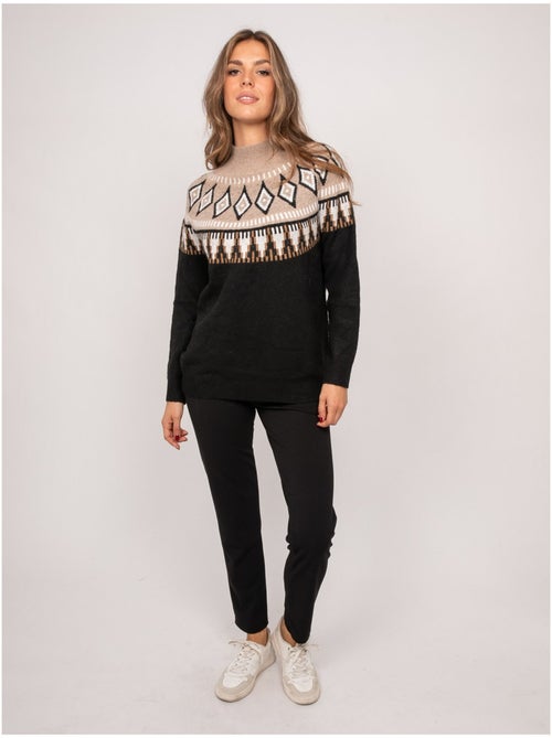 Pull jacquard col montant et motif norvégien katana - Kiabi Pull jacquard col montant et motif norvégien katana - Kiabi