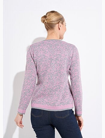 Pull jacquard col rond manches longues - afibel