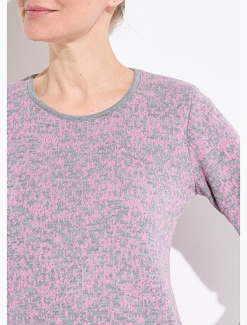 Pull jacquard col rond manches longues - afibel