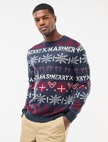 Pull jacquard col rond Noël