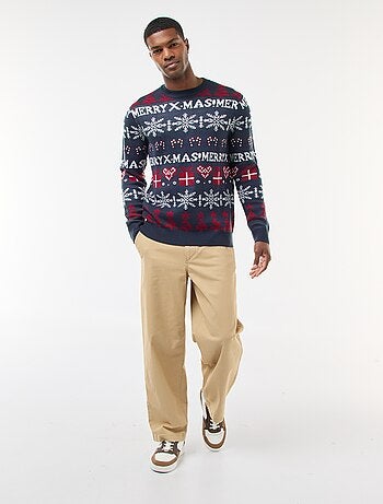 Pull jacquard col rond Noël