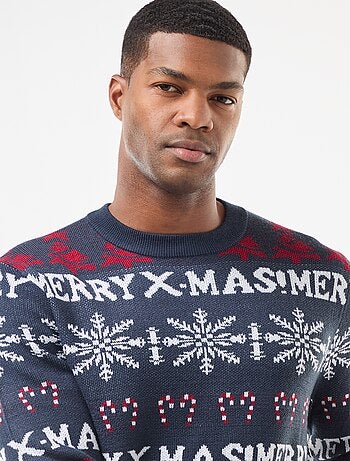Pull jacquard col rond Noël