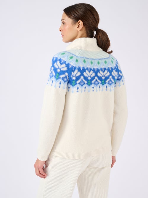 Pull jacquard col roulé Thermolactyl - Damart - Kiabi